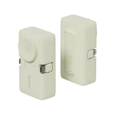 bazic gopower koda, 2in1 5000mah foldable usb-c / lightning pin powerbank with apple watch charger - pistachio